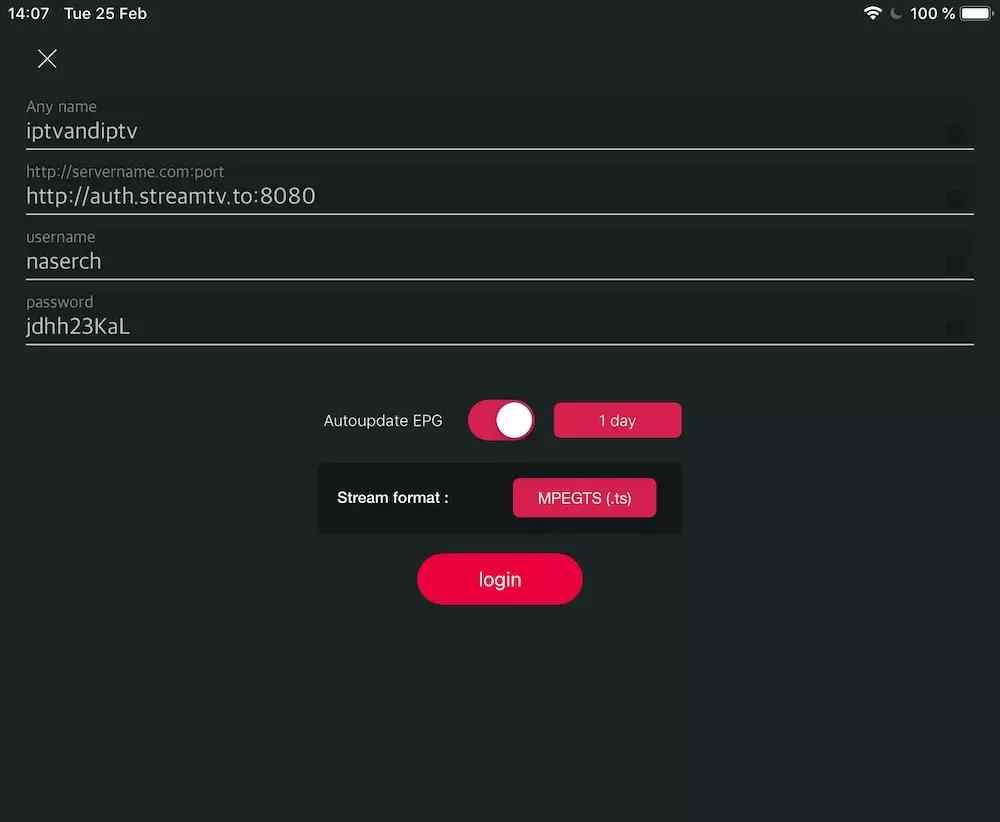 IOS IPTV Application Interface